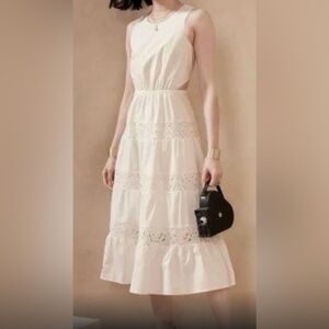 Banana Republic White/Cream Midi Dress